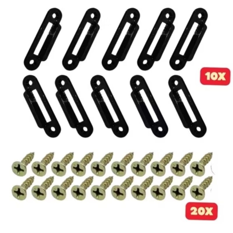 kit 10 presilhas salva fundo de gavetas e 20 parafusos.