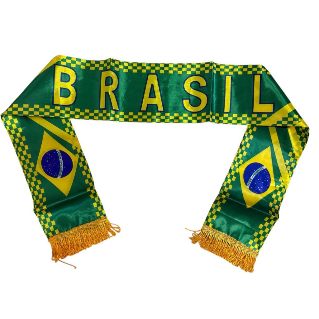 Cachecol do Brasil - Torcida - Torcedor - Time - Canarinho - Copa do Mundo - Hexa  - Campeão