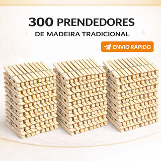300 prendedores de madeira tamanho tradicional ENVIO IMEDIATO
