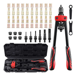 Rebitador Manual De Rosca Com Alavanca Até M3- M10 Com 60 porcas acessórias em Oferta na Shopee