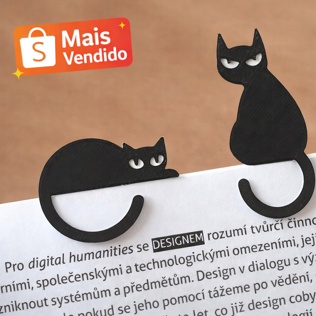 Marcadores de página, livro, revista, caderno - Temático personalizado - Gato sentado e deitado Marcadores de página, livro, revista, caderno - Temático personalizado - Gato sentado e deitado