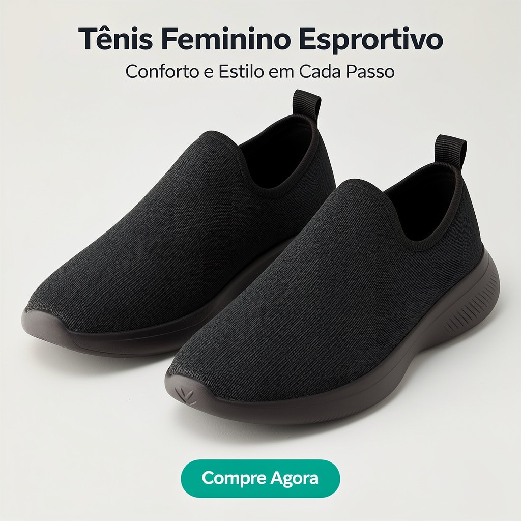 Tênis Meia Feminino Sem Cadarço Descubra o conforto do nosso tênis feminino preto bordo  slip-on