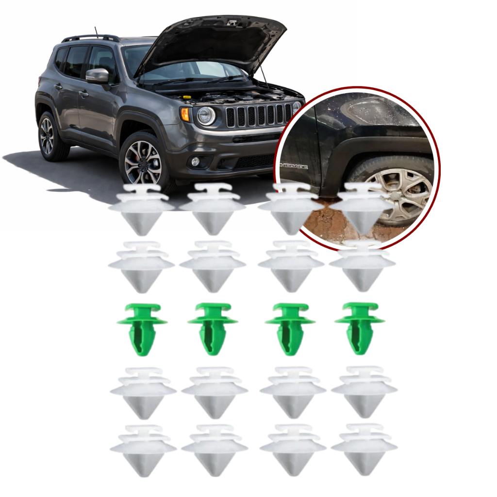 Kit 20 Presilha Moldura Paralama Dianteiro Jeep Renegade