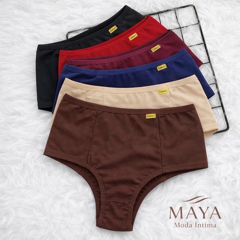 Kit 7 Calcinhas Pala Dupla Para Dia a Dia Cintura Alta Super confortável Promoçao