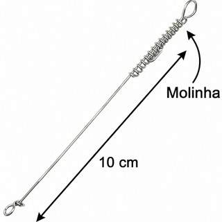100 Castor Empate Pesca 28x10cm Kit Aço Inox Duro Rigido Encastoador Pesqueiro Arame Fino Traira Rio