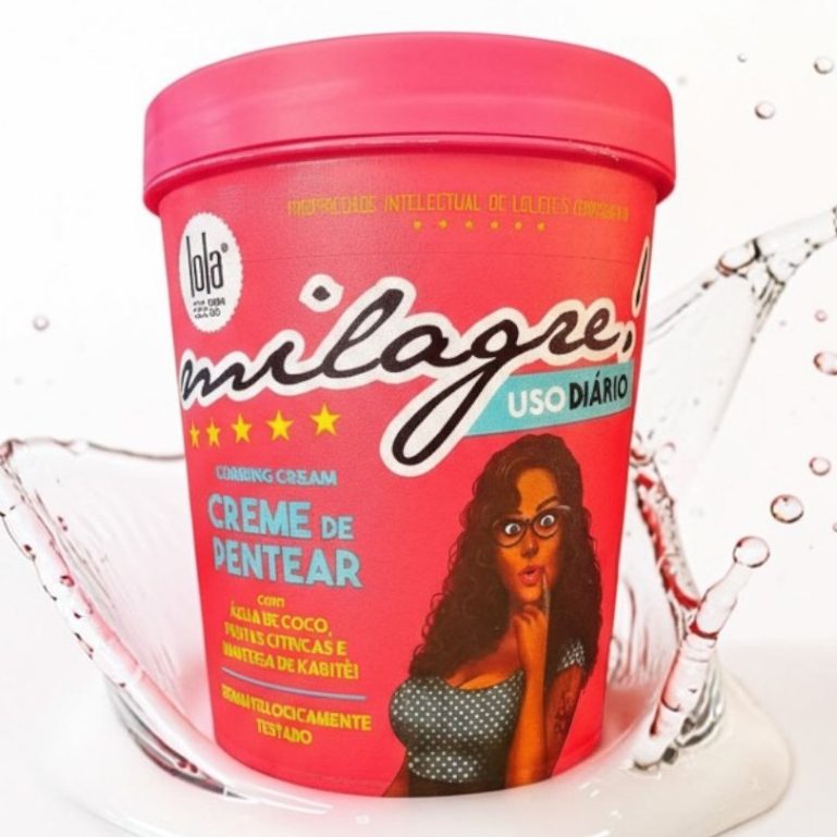 Creme de Pentear Lola Milagre 450g - Hidratação e Controle de Frizz em Oferta na Shopee
