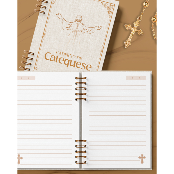 Caderno de Catequese Completo A5 com Orações Ajuda Seu Filho a Aprender e se Organizar