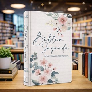 Biblia Feminina NVI | Letra Maior | Floral Branca | Capa Dura em Oferta na Shopee