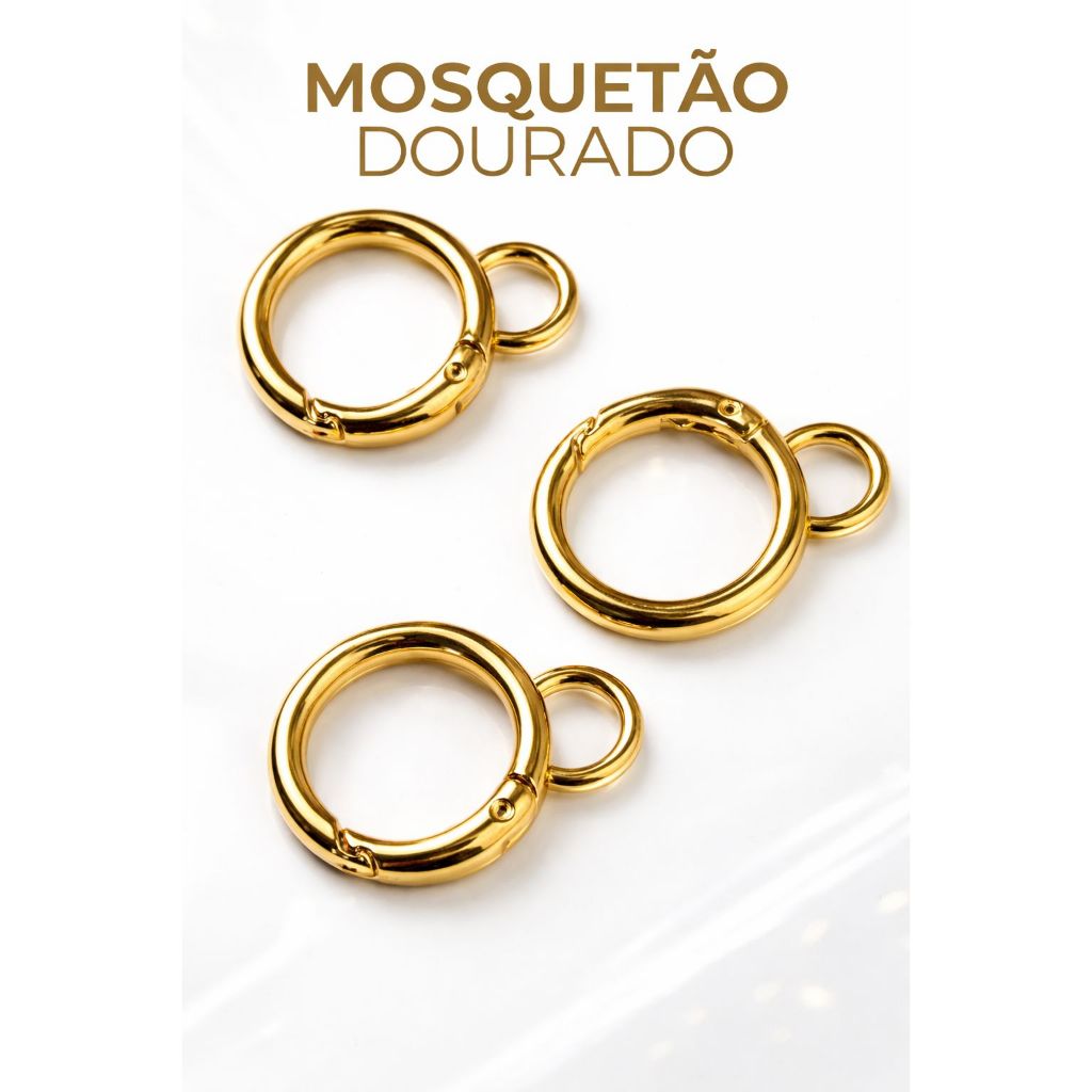 Argola Mosquetão com suporte (Ideal para Alças) - Dourado, Prata e Grafite em Oferta na Shopee