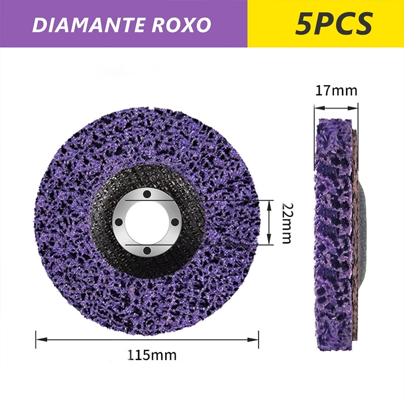 Kit 5 Discos de Limpeza Flap 115mm para Remover Tintas — foto 9