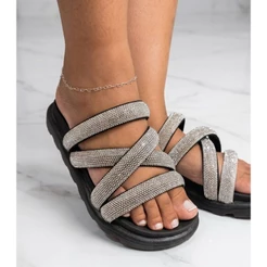 Birken Papete Feminina stras sandália Adulto Luxo Brilhante