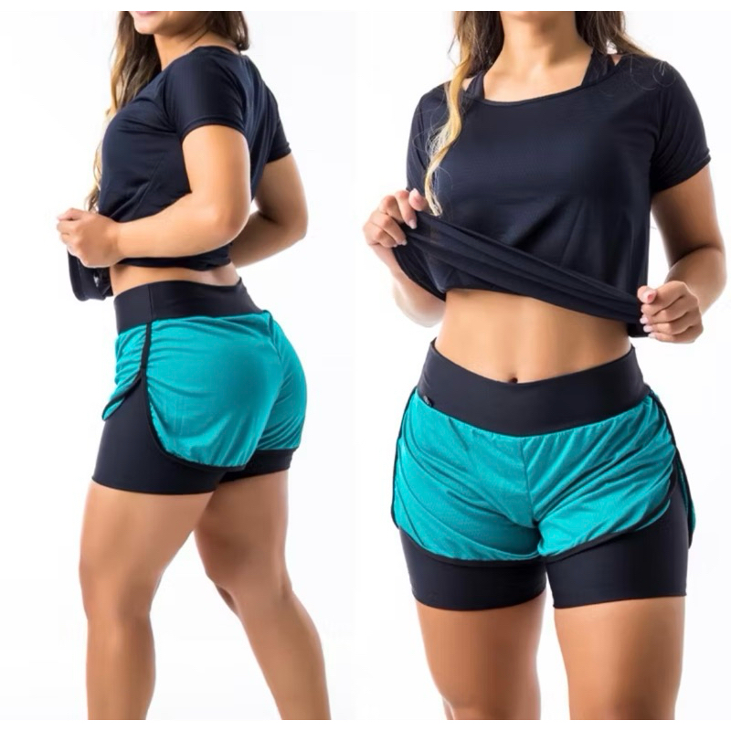 Short de Caminhada Dry Fit Feminino Fitness Academia Confortável S20