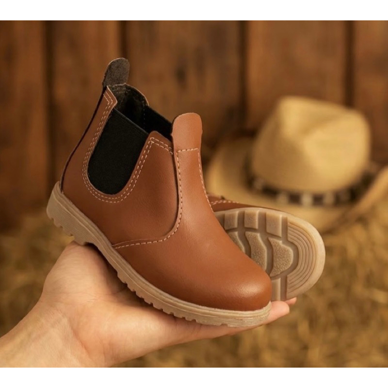 Bota Infantil Country Menino Confortável Botina Antiderrapante