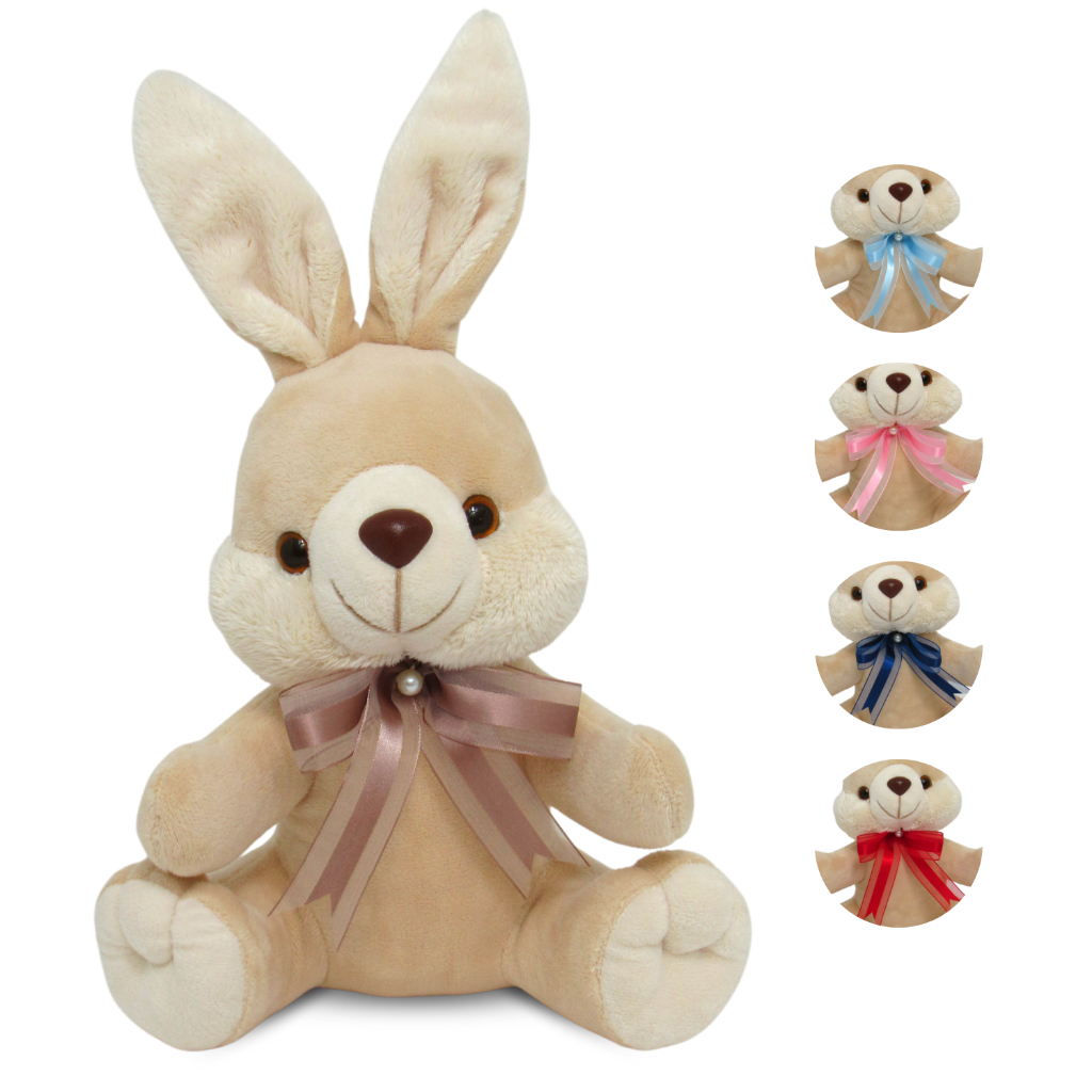 Coelho De Pelúcia 25cm Com Laço Decoração Para Cesta Páscoa em Oferta na Shopee