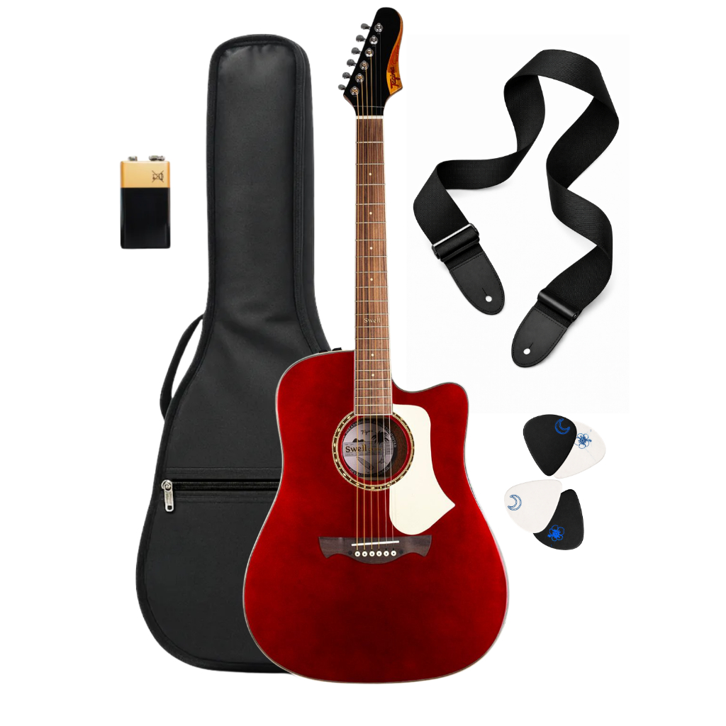 Kit Violão Folk Cutaway Tagima Swell Deluxecandy Apple