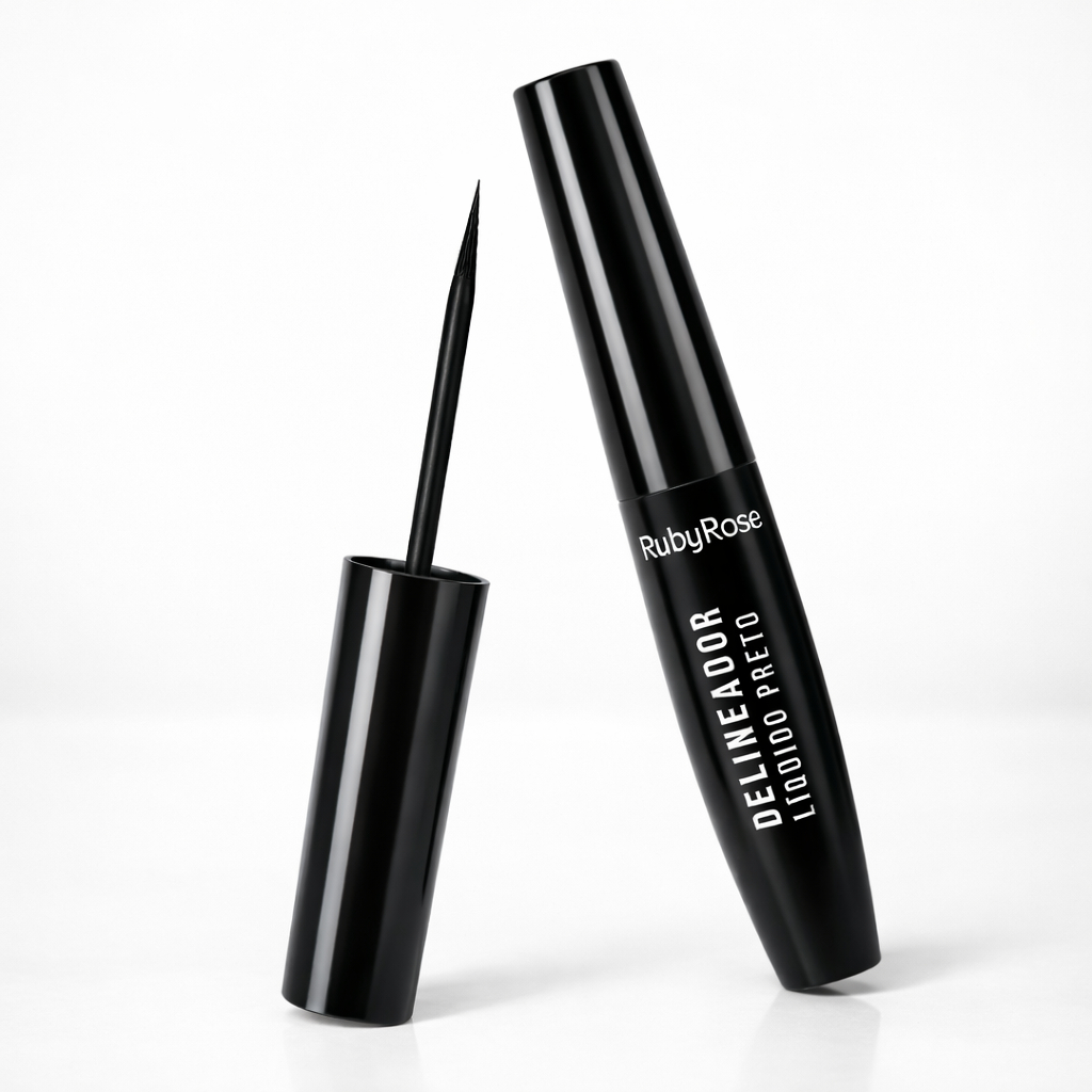 DELINEADOR LÍQUIDO PRETO RUBY ROSE À Prova D'Água Longa Duração