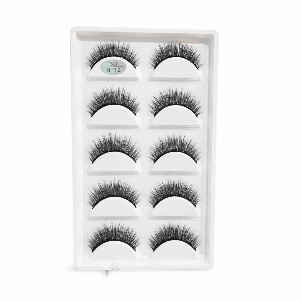 Cilios postiços 3D-H12 - Cartela com 05 pares em Oferta na Shopee
