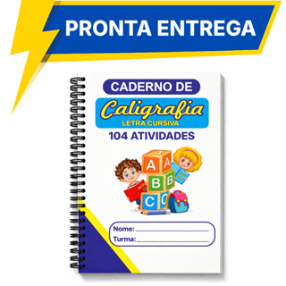 Caderno de Caligrafia Infantil 104 Atividade Letra Cursiva em Oferta na Shopee