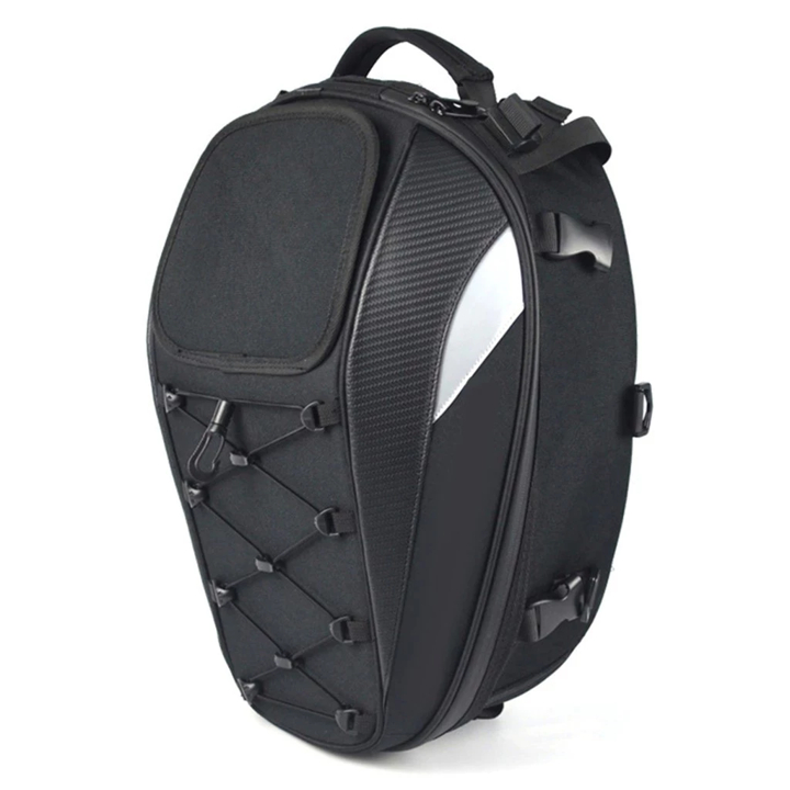 Mochila Bau Bagageiro Moto Alforge 37L Traseiro Porta Capacete Bag Impermeável Chuva Poeira