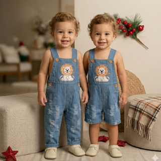 Kit 2 Peças 1 Jardineira Short + 1 Jardineira Longa Jeans Moda Infantil Menino em Oferta na Shopee