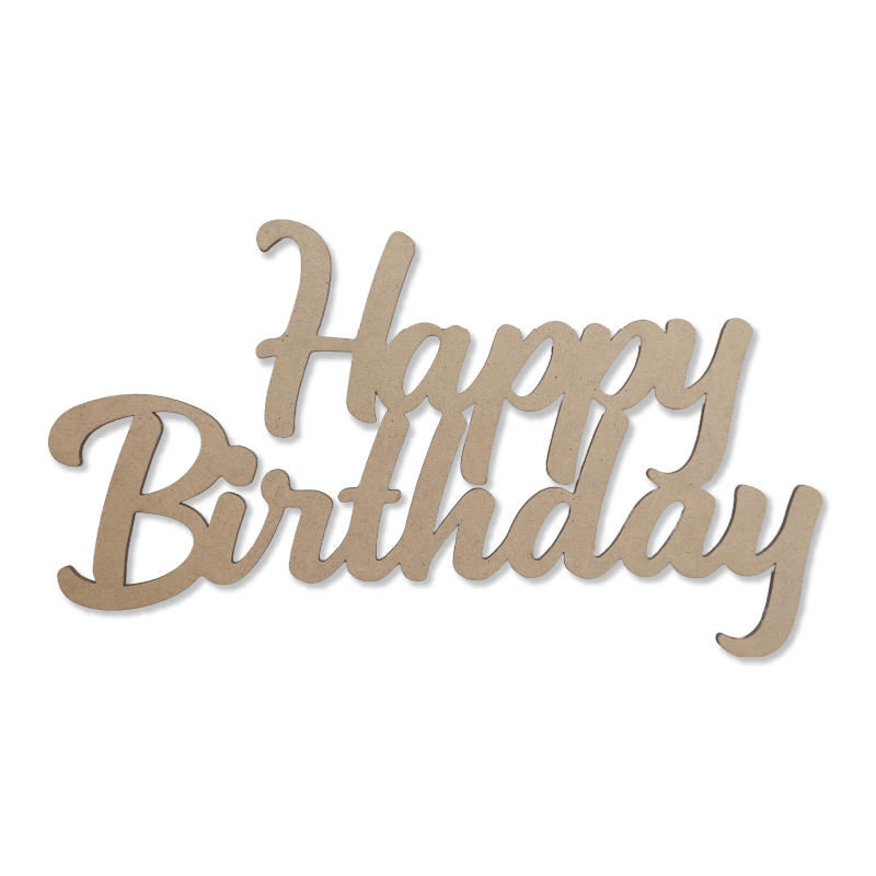 Frase Happy Birthday em MDF para Festa em Oferta na Shopee