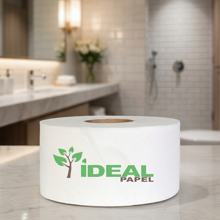 Papel Higiênico Rolão Folha Simples 300m Celulose Virgem Extra Branco 8 Rolos Alto Fluxo