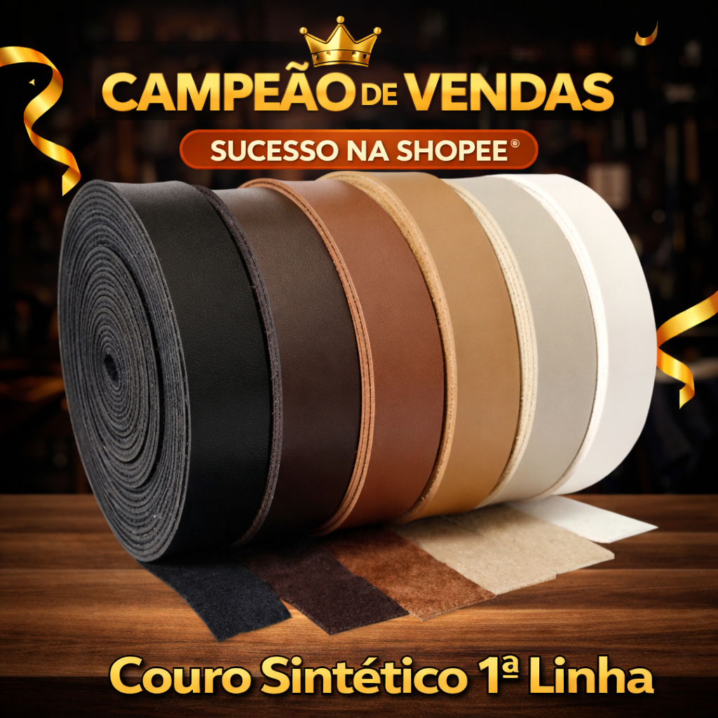 Tira de Couro Ecológico Montana Sintético 5m - Escolha a Largura em Oferta na Shopee
