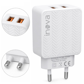 Carregador de Parede Turbo 2 USB 3.1A Bivolt com Auto ID Inova em Oferta na Shopee