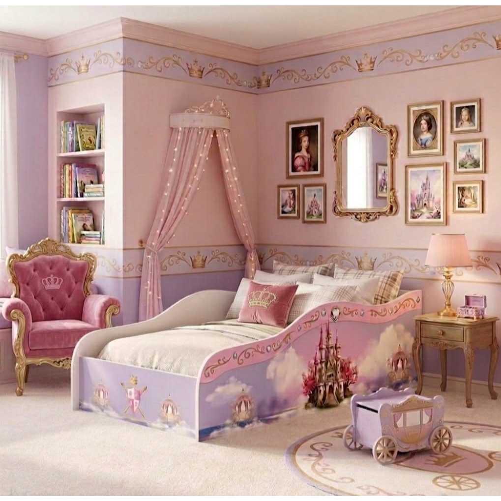 Cama Infantil Menina Castelo Encantado Princesas Proteção MDF