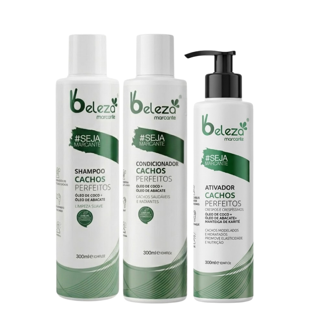 Kit Cachos Perfeitos Beleza Marcante Shampoo + Condicionador + Ativador Ondulados