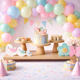 Kit Trio De Boleiras Cogumelo Com 2 Bandejas Em Mdf Cru Suporte Bolo Docinhos Decoração Mesa Festa em Oferta na Shopee