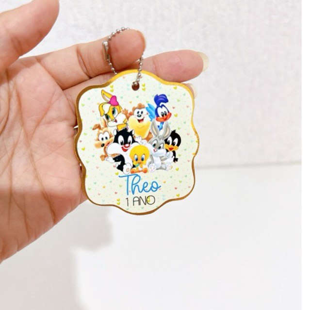Tag Apliques Personalizados 3D para Lembrancinha | Baby Looney Tunes| Etiqueta Festa Infantil | Qualquer Tema