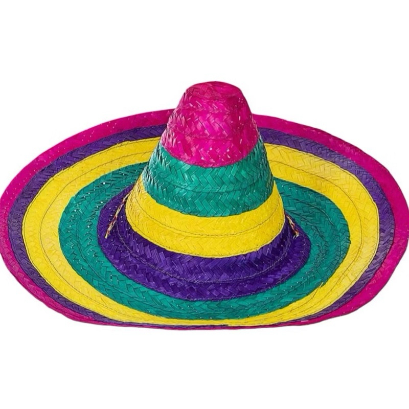 CHAPÉU SOMBREIRO MEXICANO MULTICOLORIDO | PALHA | FESTA FANTASIA | BONÉ | ANIVERSÁRIO | PRAIA | HAVAÍ | CARNAVAL | JUNIN