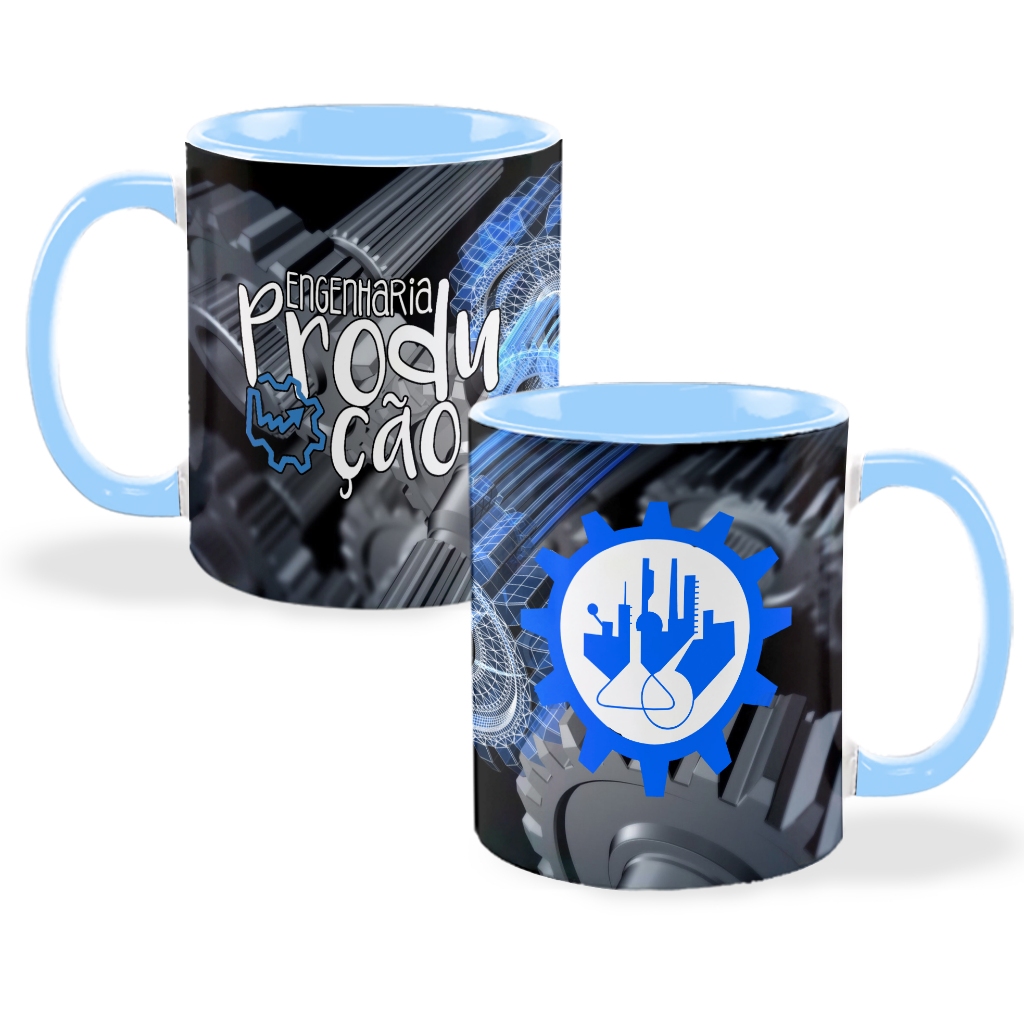Caneca Colorida engenharia de produção  curso e profissão Xicara