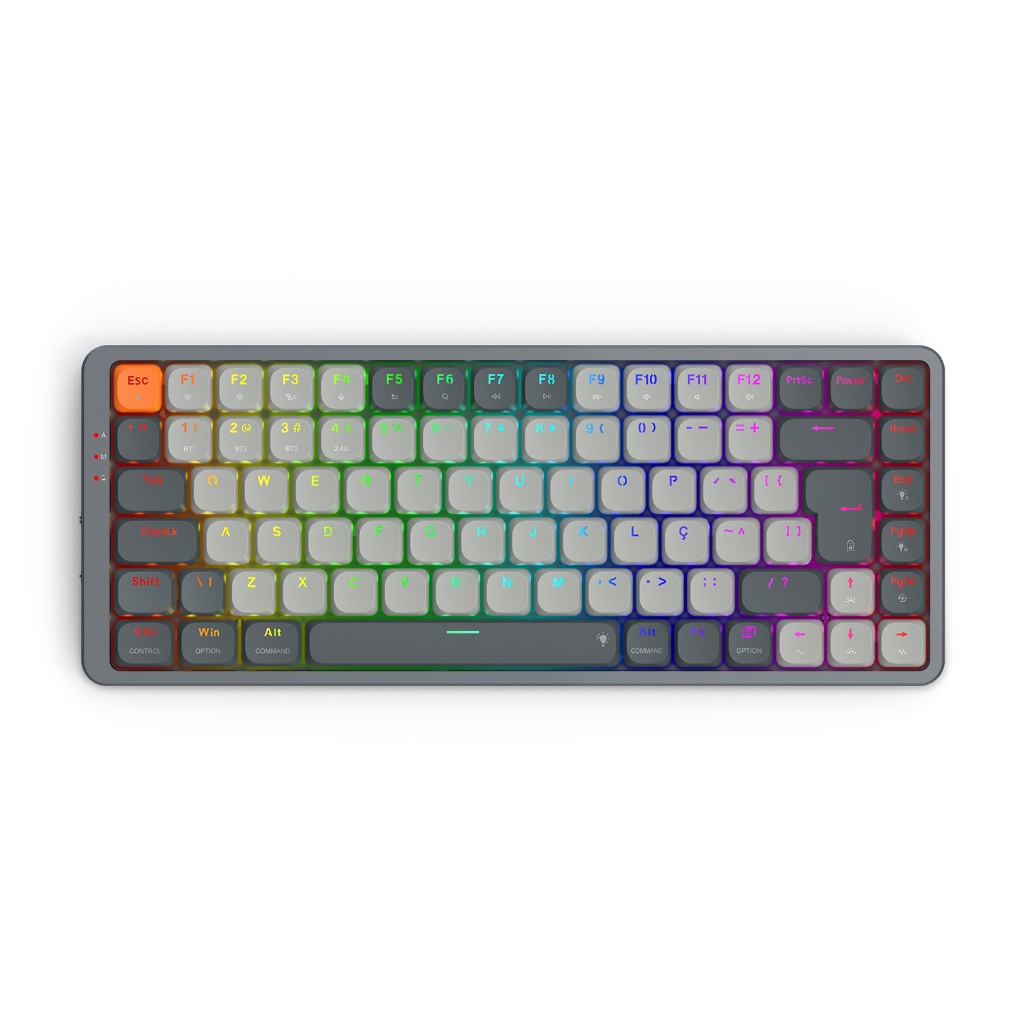 Teclado mecânico Low profile Sem Fio Redragon Azure RGB