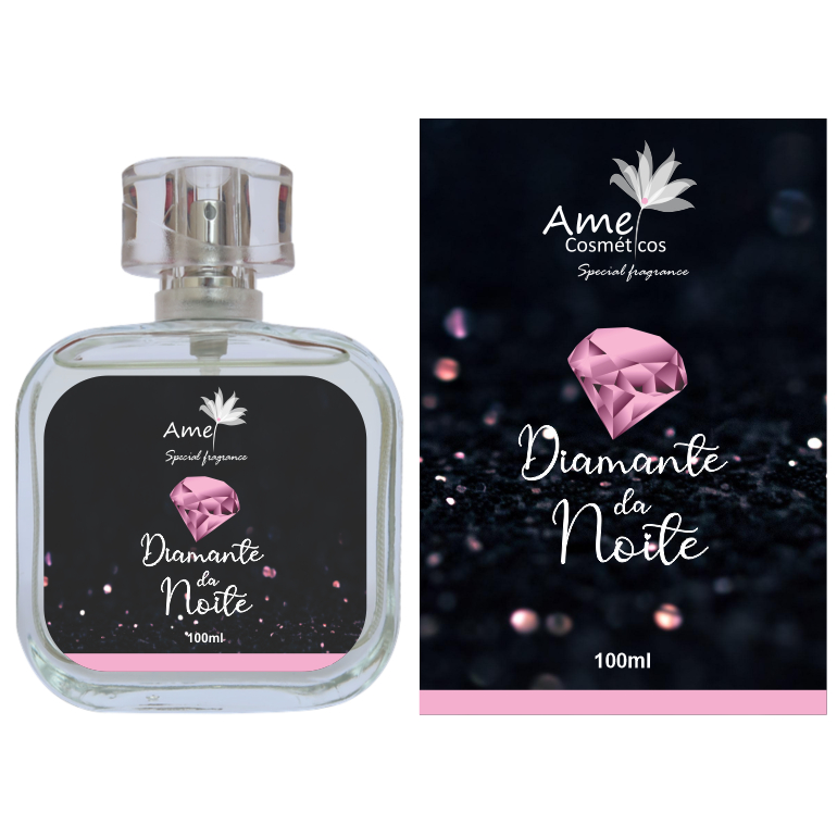 Perfume Diamante da Noite Feminino Amei Cosméticos Alta Fixação 33% de Essência Importada EDP