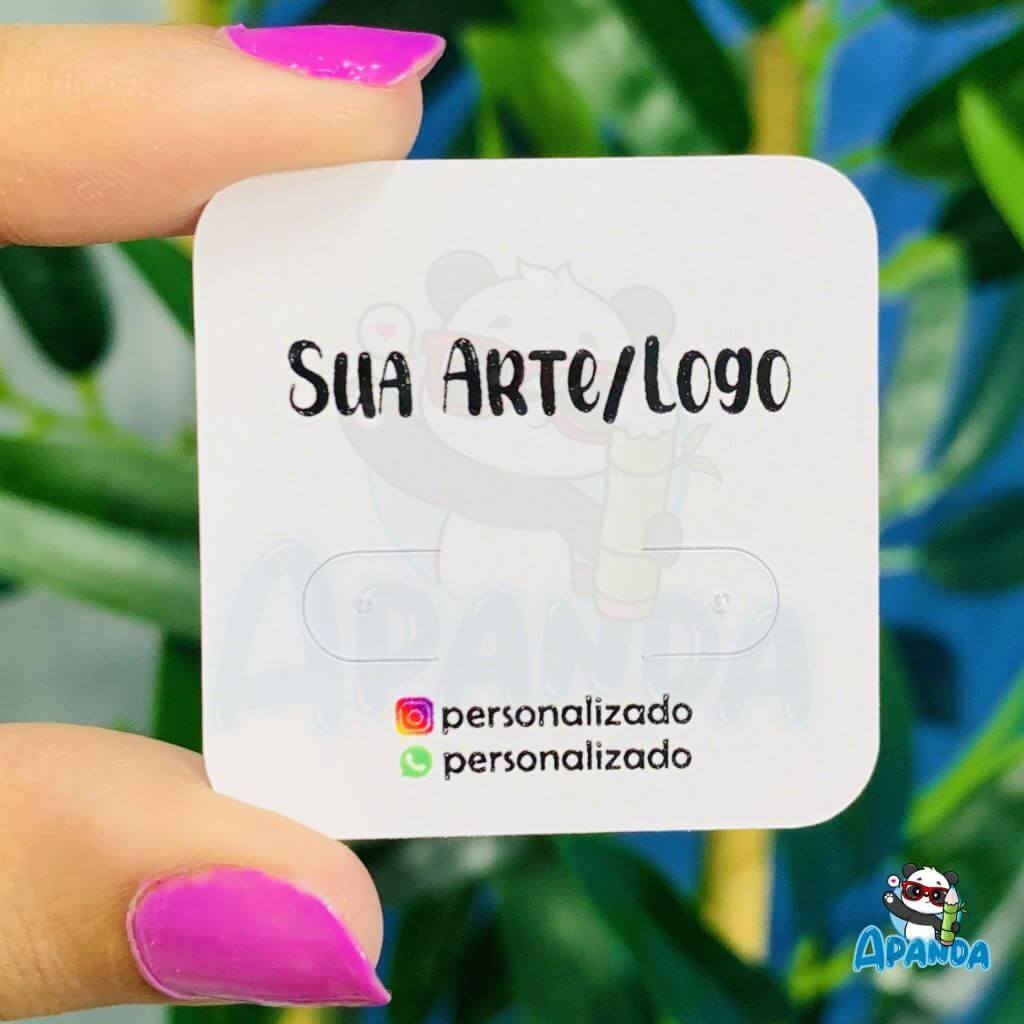 Tag para Brincos, Bijuterias, Jóias e Acessórios Personalizada 4x4 cm - Com Sua Arte ou Logo