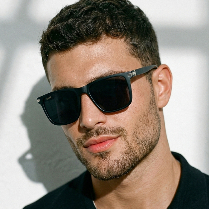 Imagem Óculos de Sol Malta Preto Fosco Quadrado Esportivo Premium Flexível uv400 Feminino Masculino