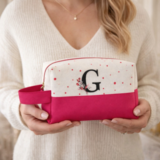 Necessaire Feminina Personalizada com Inicial Box com Alça Porta Maquiagem Bolsa Viagem em Oferta na Shopee
