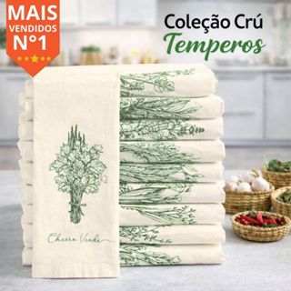 Kit 5 Panos De Prato Crú Extra Rústico Coleção Temperos em Oferta na Shopee