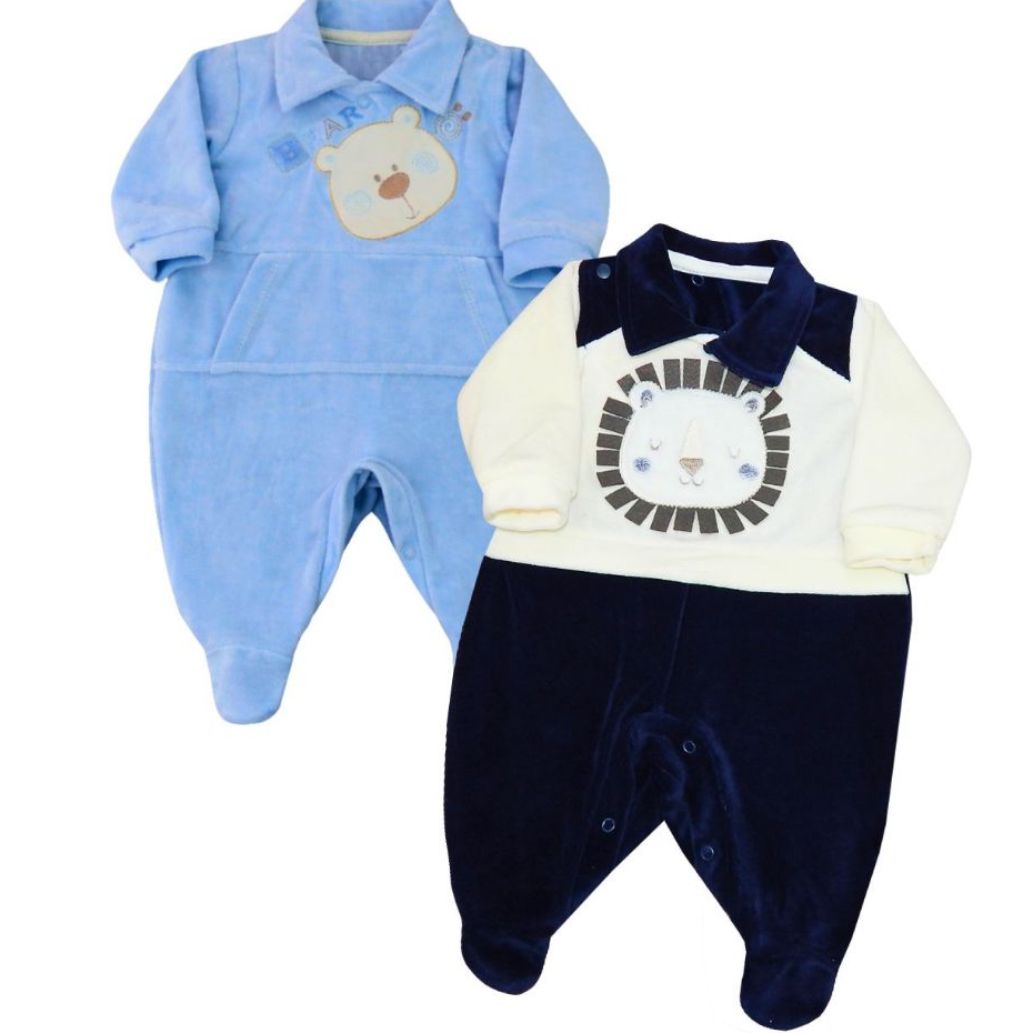 Kit 2 Macacão Bebê Menino Plush Amore em Oferta na Shopee