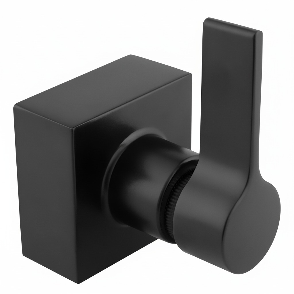 Acabamento C-70 Preto  Para Registro Padrao Deca, Acabamento Metal Preto Canopla Quadrada Para Chuveiro