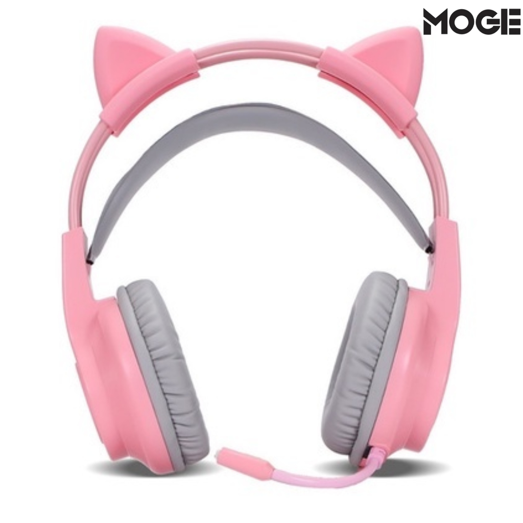 Fone de Ouvido Headset Gamer Gatinho RGB | Microfone | 7.1 Virtual | Ajustável | KP-GA04