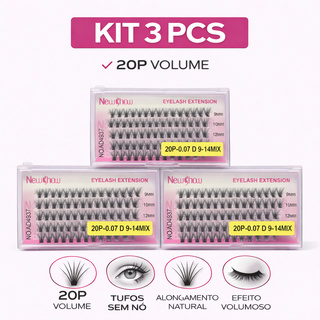 New Show Kit 3 Caixas 20P/30P/40P/50P Volume Natural Extensão Profissional Sem Nó Extensão em Oferta na Shopee