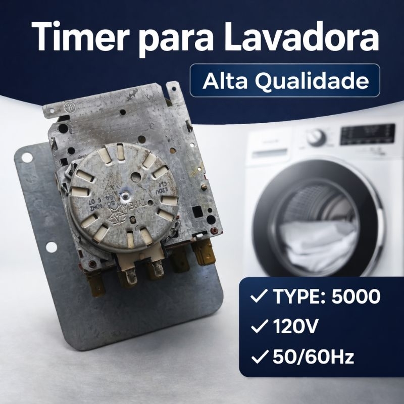 Timer Eletromecânico para Lavadora - Type: 5000 - 120V/50-60Hz