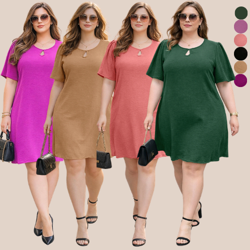 VESTIDO FEMININO PLUS SIZE KIT 2 VESTIDOS MIDI SOLTINHO FEMININOS GRANDE ESTILOSO ELEGANTE FEMININA ELEGANTE LUXO FEMINI