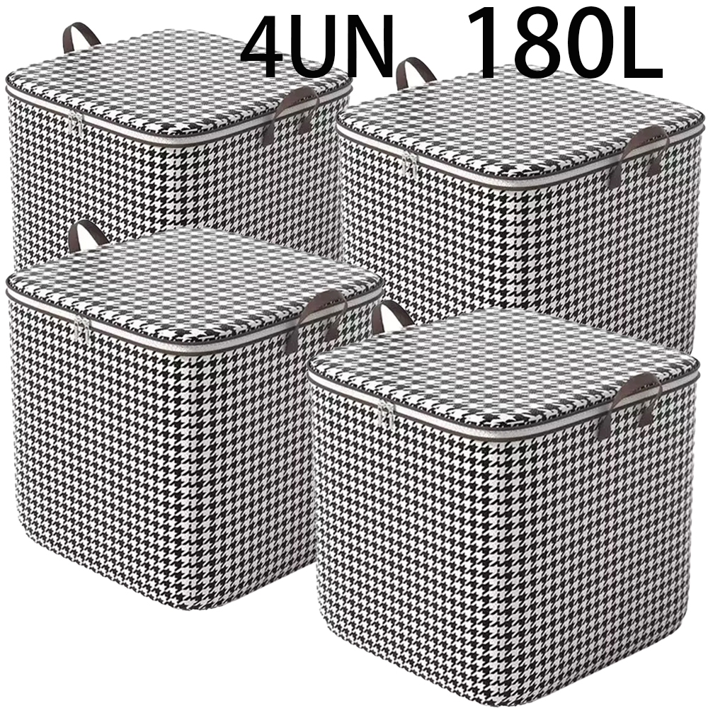 4 un 180L/100L Organizador de Roupas: Bolsa Resistente à Umidade e Insetos, Grande Capacidade