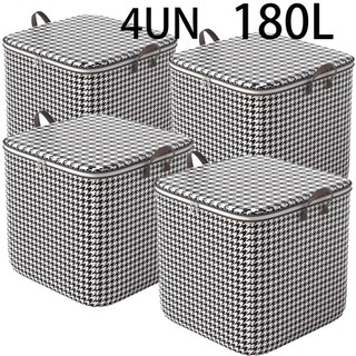 4 un 180L/100L Organizador de Roupas: Bolsa Resistente à Umidade e Insetos, Grande Capacidade