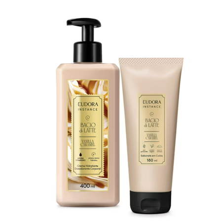 Combo Instance Vanilla Caramel: Creme Hidratante Corporal 400ml + Sabonete em Calda Vanilla Caramel 180ml - Eudora