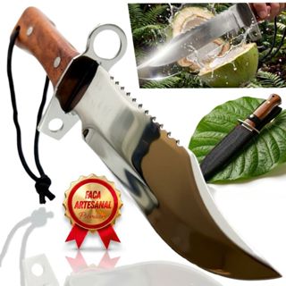 Faca Tatica 32cm Afiado Para Limpa Peixe Aço Inox Com Bainha em Oferta na Shopee